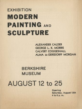 Modern Painting and Sculpture: Alexander Calder, George L.K. Morris, Calvert Coggeshall, Alma de Gersdorff Morgan (1933)