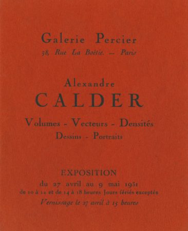 Alexandre Calder: Volumes–Vecteurs–Densités / Dessins–Portraits (1931)