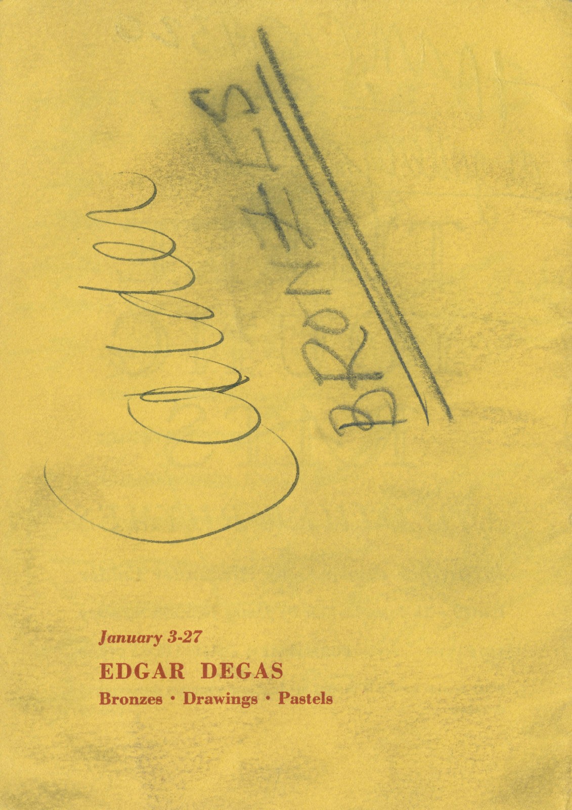 Back of exhibition catalogue for Buchholz Gallery/Curt Valentin (1944