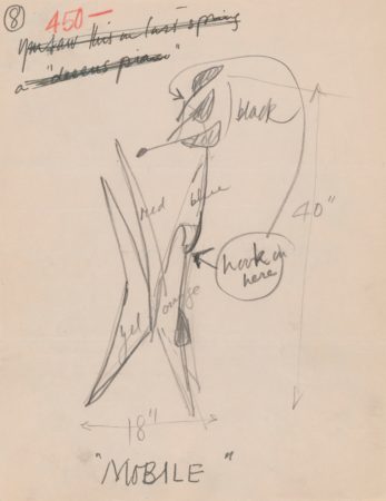 Drawing of Yucca (1941) related to Calder: Recent Work (1942)