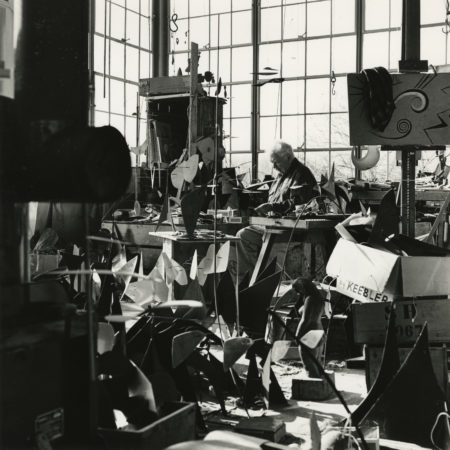 Calder in his Roxbury studio (1964)