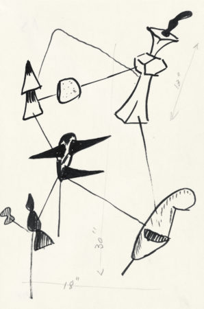 Drawing of Constellation related to Calder: Constellationes (1943)