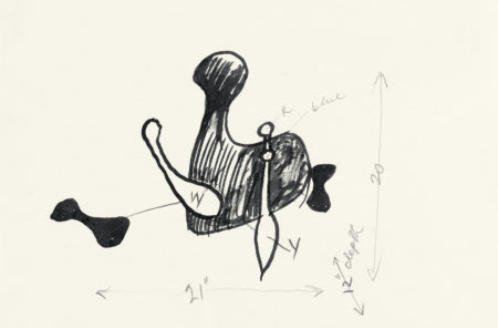 Drawing of Constellation with Bottles related to Calder: Constellationes (1943)