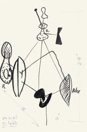Drawing of Constellation with Two Pins related to Calder: Constellationes (1943)