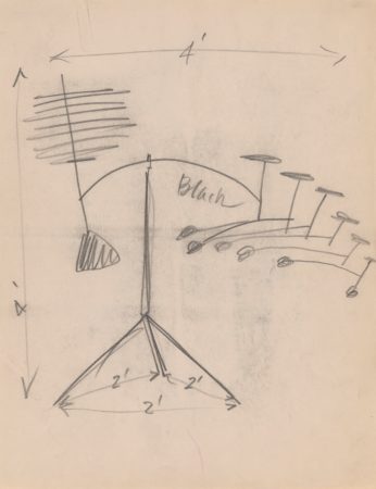 Drawing of Horizontal Spines related to Calder: Recent Work (1942)