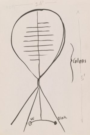 Drawing of Hourglass (1941) related to Calder: Constellationes (1943)