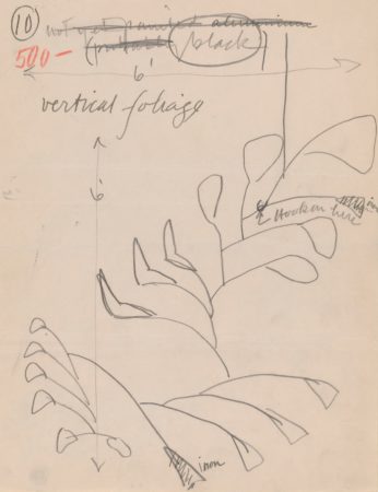 Drawing of Vertical Foliage (1941) related to Calder: Recent Work (1942)