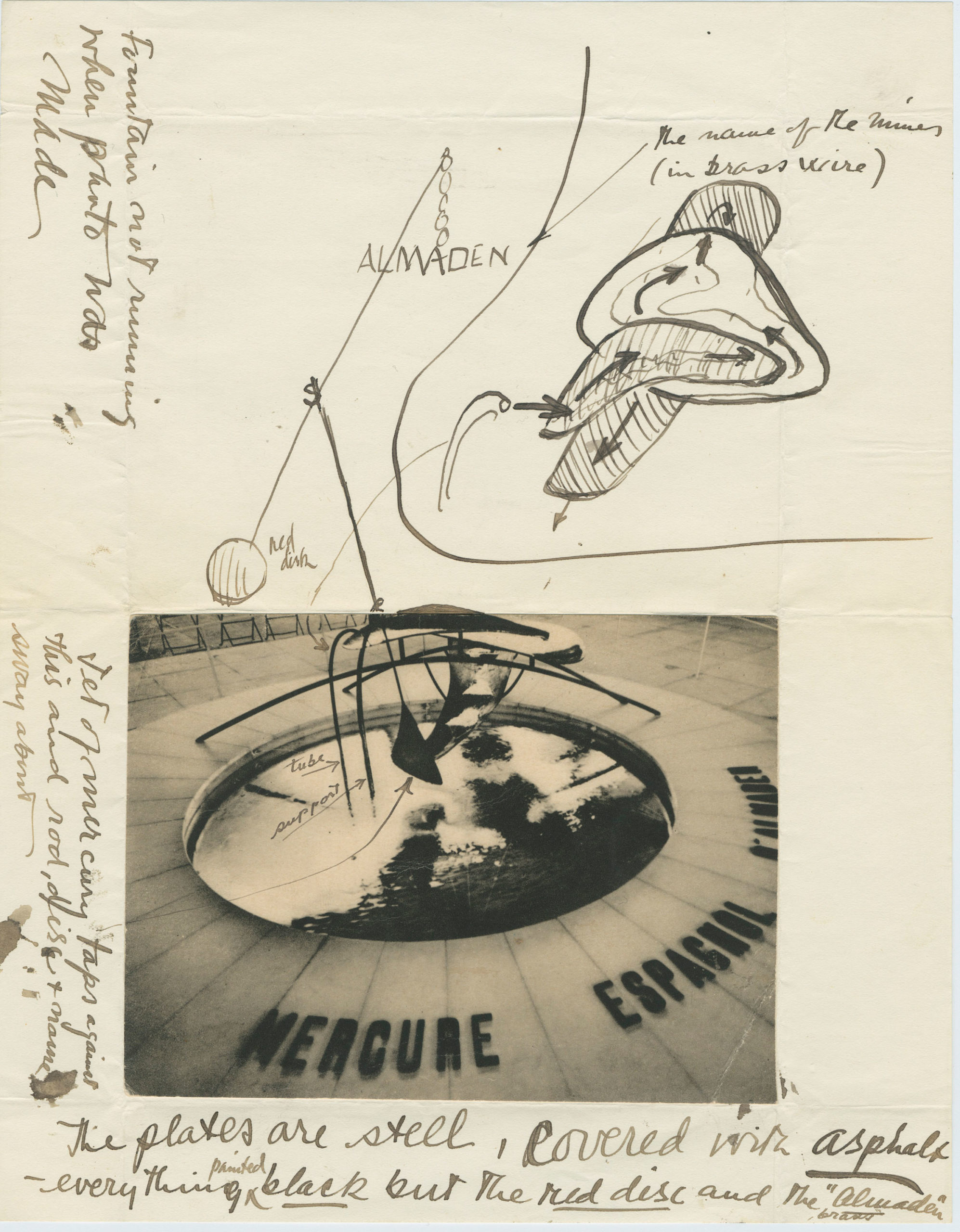 Description And Drawing Of Mercury Fountain 1937 Calder Foundation Description And Drawing Of Mercury Fountain 1937 Calder Foundation