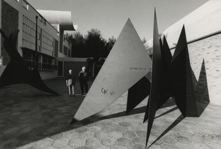 Calder and Miró outside Fondation Maeght (1969)