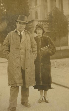 Calder and Louisa Calder in front of the Museo del Prado (1933)