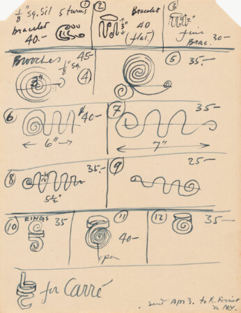 Inventory drawing for Galerie Louis Carré exhibition (1946)