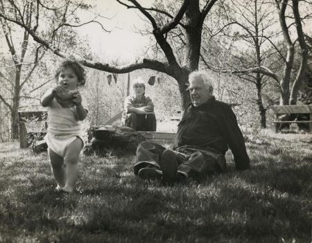 Calder and Louisa Calder with grandson Holton Rower, Roxbury (1963)