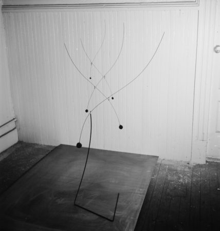Untitled (1939) in Calder’s “small shop” New York City storefront studio (1940)