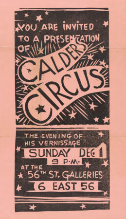 Calder’s Circus Invitation (56th Street Galleries) (1929)