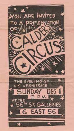 Calder’s Circus Invitation (56th Street Galleries) (1929)