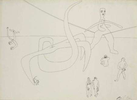 Drawing with Snake on Arch and Tightrope Worker (1944)